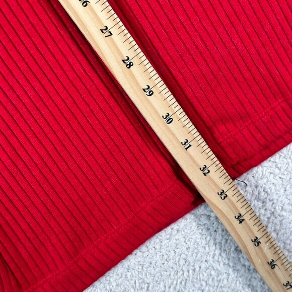 Reformation Jeans Ribbed Knit Mini Dress Bodycon Red Comfy Size Small Comfy Soft - Picture 7 of 10
